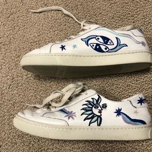 Soludos Ibiza Leather Sneakers size 7.5 Cosmic Star